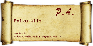 Palku Aliz névjegykártya